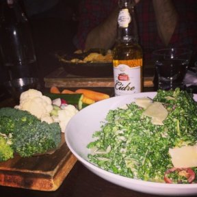 Gluten-free salad and cider from The Ainsworth